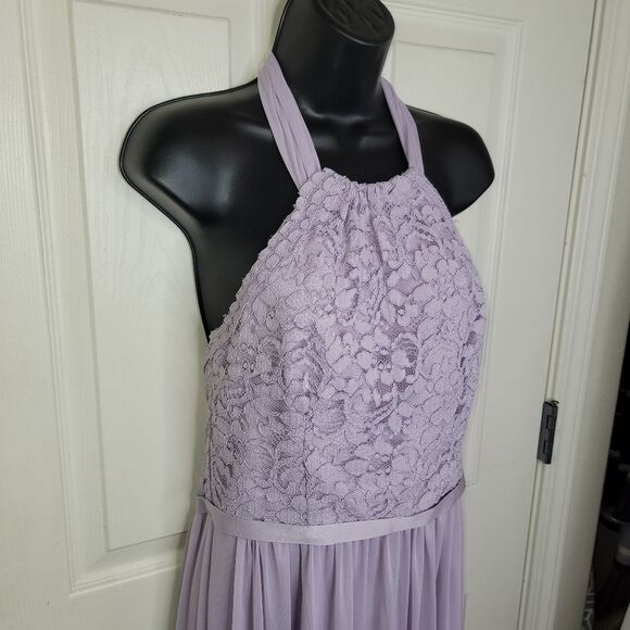 David's Bridal iris halter mesh mini bridesmaid dress size 10 - Picture 4 of 6